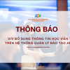 Thông báo cập nhật thông tin học viên trên hệ thống quản lý đào tạo AP