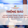 Thông báo cập nhật thông tin học viên trên hệ thống quản lý đào tạo AP