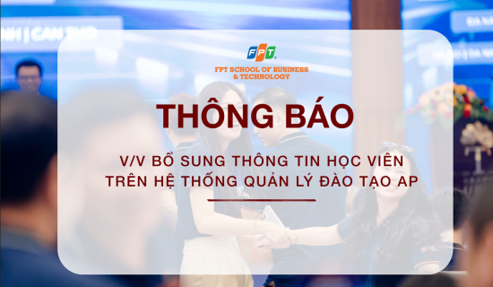 Thông báo cập nhật thông tin học viên trên hệ thống quản lý đào tạo AP