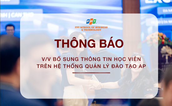 Thông báo cập nhật thông tin học viên trên hệ thống quản lý đào tạo AP