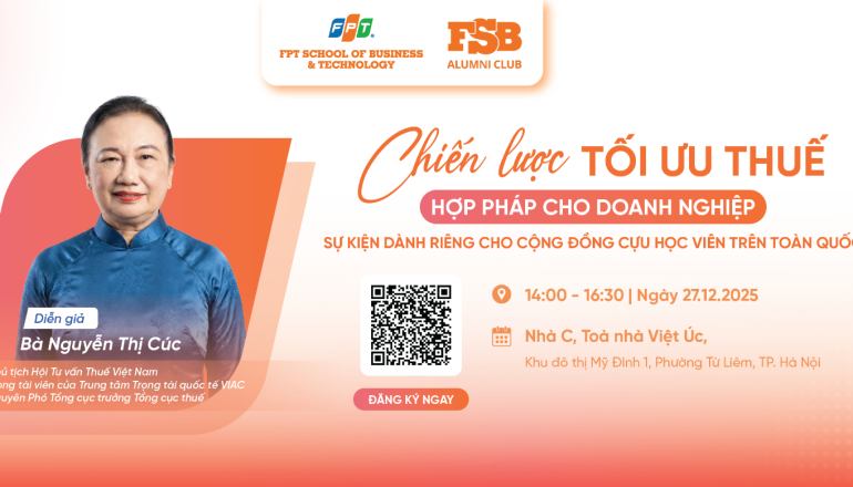FSB Alumni Workshop #12: Chiến lược Tối ưu Thuế Hợp pháp cho Doanh nghiệp